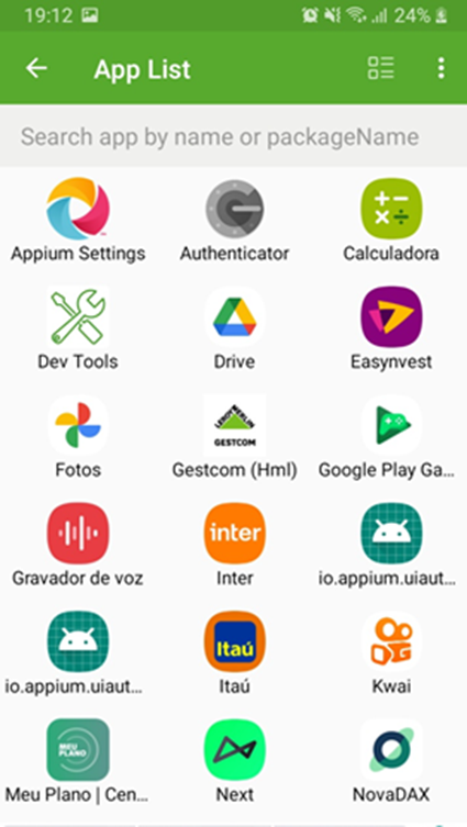App DevTools - Busca de aplicativo