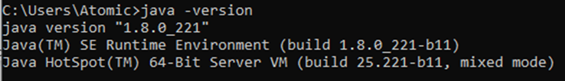 Java Version - Terminal Windows