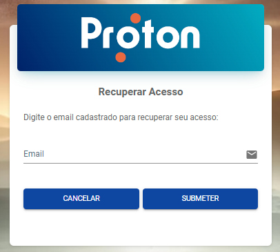 Formulário para recuperação de senha