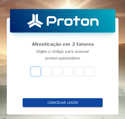 Login - Solicitação de código de autenticação de dois fatores