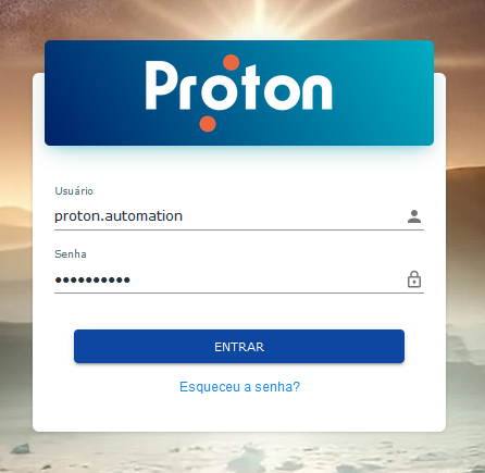 Credenciais para acessar o Proton