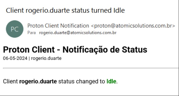Email de notificação de mudança de status do client