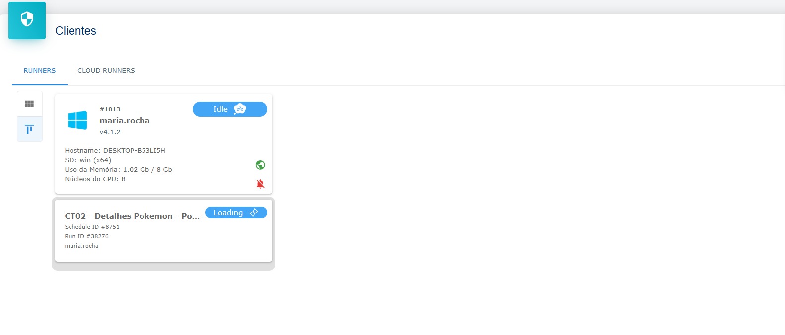 Lista de clients em pipeline