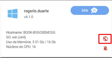 Informações do client - Destaque: Private mode ativado