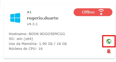 Informações do client - Destaque: Private mode desativado
