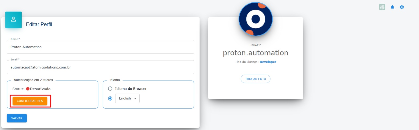 Dashboard Proton