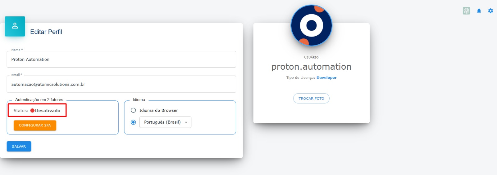 Dashboard Proton