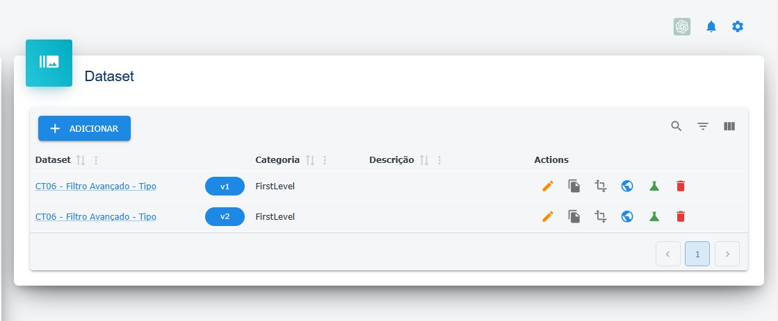 Lista de datasets - Destaque: Dataset duplicado