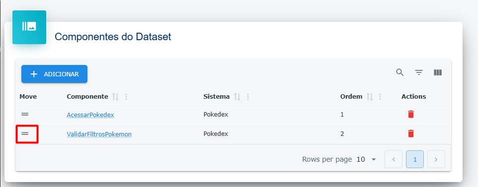 Detalhes do dataset - Destaque: Botão mover