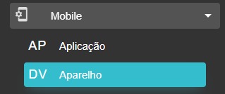 Menu lateral - Destaque: Seção mobile