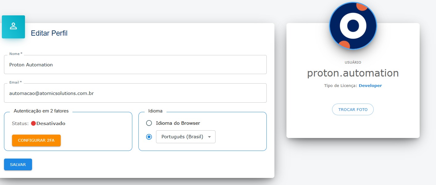Perfil do usuário