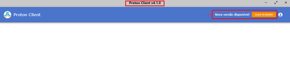 Proton Client - Atualização disponível - Versão desatualizada