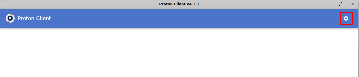 Proton Client - Destaque: Botão de configuração